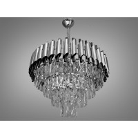 Підвісна кришталева люстра Diasha серія 1013 хром чорний 9 ламп E14 Diasha 9001-550CH+PB