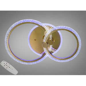 LED люстра в спальню з пультом  55W  золото Diasha A8180/2GLED3colordimmer