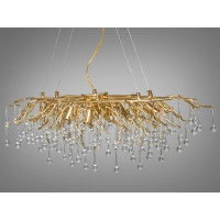 Багата кришталева золота люстра витягнутої форми на 10 ламп Diasha 607-L900GD Багата кришталева золота люстра витягнутої форми на 10 ламп Diasha 607-L900GD