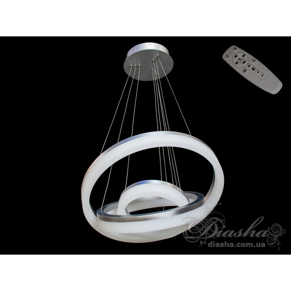 Сучасна світлодіодна люстра з димером, 70W Diasha 8123-600+450+300GRdimmer Сучасна світлодіодна люстра з димером, 70W Diasha 8123-600+450+300GRdimmer