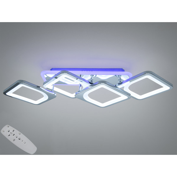 Світлодіодна люстра 8060 хром з пультом 69 Вт Diasha H8060/2+2HRLED3colordimmer