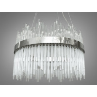 Підвісна кришталева світлодіодна люстра в спальню, 30 Вт, хром Diasha Q802/500CH