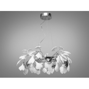 Високоякісна люстра з фарфоровими елементами на 6 ламп, хром Diasha 7162-6PHR