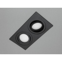 Здвоєний точковий світильник поворотний, серія "Аluminium", чорний Diasha PMR-201-S-2-BK