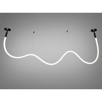 Сучасна підвісна світлодіодна люстра в офіс Шланг, 28 Вт, черная Diasha SY9610-2500BK