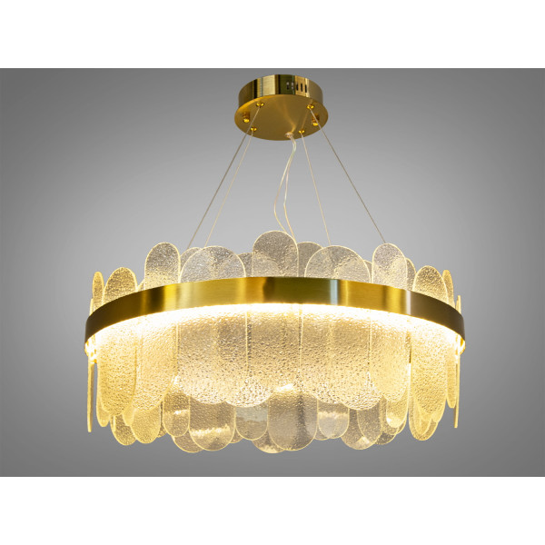 Класична підвісна кришталева led люстра в вітальню, 190 Вт, бронза Diasha 803/600SGD