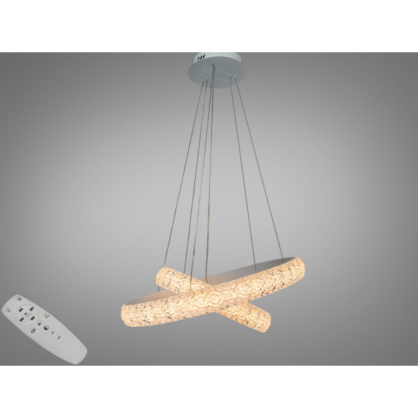 Вишукана світлодіодна люстра підвіс з пультом, димером, 120 Вт, золото Diasha D2518-600+400WHdimmer