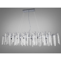Унікальна підвісна кришталева люстра витягнутої форми, 14 ламп, хром Diasha 609-L1200CH