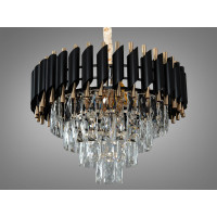 Хрустальная люстра в зал 9 ламп Diasha 9001-500BK+SGD