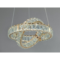 Люстра Diasha підвісна золото LED 50Вт 2 кільця Diasha D8886/300-2BG