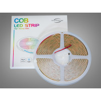 Адресна LED стрічка 24В, 120 діодів на метр, 8мм, теплий+холодний Diasha P24B-COB-624-CW+WW-20-8