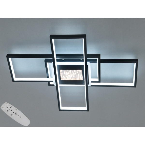 Сучасна стельова світлодіодна люстра з пультом, 95Вт, чорна Diasha S2451BKdimmer Сучасна стельова світлодіодна люстра з пультом, 95Вт, чорна Diasha S2451BKdimmer