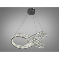 Унікальна кришталева світлодіодна люстра на підвісах, 110 Вт, хром Diasha 536/600CH