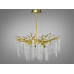 Декоративна підвісна кришталева люстра "Гліцинія", 8 ламп, золото  Diasha 609-600GD