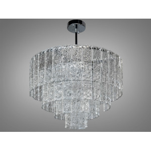 Каскадна люстра Diasha хром прозоре скло текстуровані елементи Diasha 816/600CH