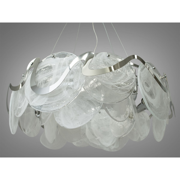 Креативна, унікальна люстра підвіс з круглими скляними елементами на 7 ламп Е14, діаметром 600 мм Diasha 18037-600HR Креативна, унікальна люстра підвіс з круглими скляними елементами на 7 ламп Е14, діаметром 600 мм Diasha 18037-600HR