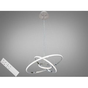 Інноваційна, модна LED люстра з димером потужністю 100 Вт, колір хром Diasha MD77077-3HR-600+400+200dimmer