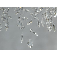 Підвісна кришталева люстра Глициния хром витягнута форма 10 ламп E14 тросові підвіси Diasha 1607-L900x400CH