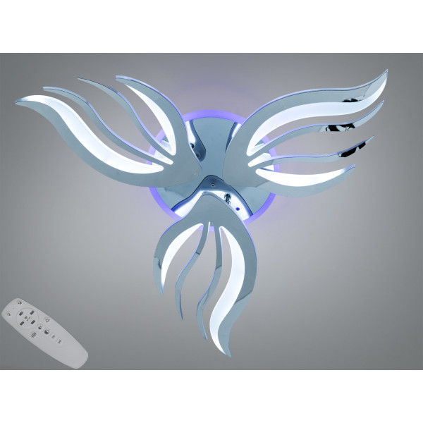 Стельова LED люстра 150 Вт хром з пультом до 25 м2 Diasha 2527/3HRLED3colordimmer