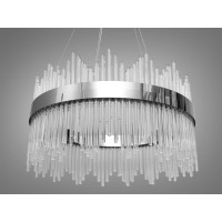 Підвісна кришталева світлодіодна люстра на кухню, 30 Вт, срібна Diasha Q802/600CH