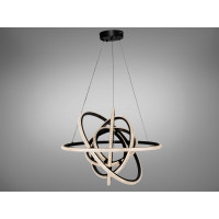 Світлодіодна люстра кільця 6 чорна 95 Вт пульт Diasha D8705/600-6BK