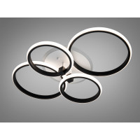 Стельова LED люстра Diasha чорна 80W 4 кільця Diasha 2526/4BKLED3colordimmer