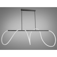 Дизайнерська силіконова лед люстра в кухню, вітальню, чорний хром, 48W Diasha SY9752-L1500BHR Дизайнерська силіконова лед люстра в кухню, вітальню, чорний хром, 48W Diasha SY9752-L1500BHR