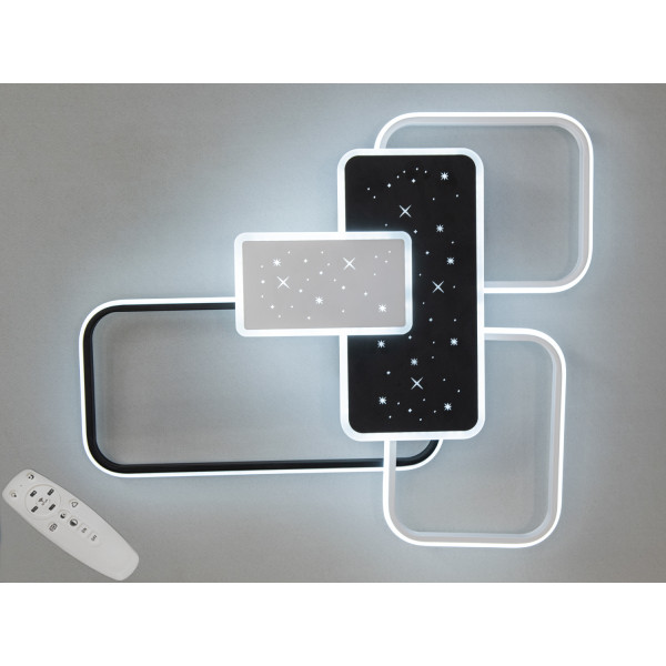 Стельова LED люстра з ефектом зоряного неба, 105Вт, білий+чорний Diasha 2449WH+BKdimmer Стельова LED люстра з ефектом зоряного неба, 105Вт, білий+чорний Diasha 2449WH+BKdimmer