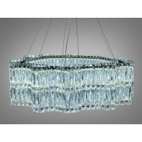 Підвісна кришталева люстра LED золото 125 Вт пульт Diasha 576/800G