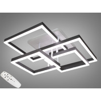 Стельова світлодіодна люстра з пультом, діммером, 145Вт, чорна Diasha 7002BKLED3colordimmer