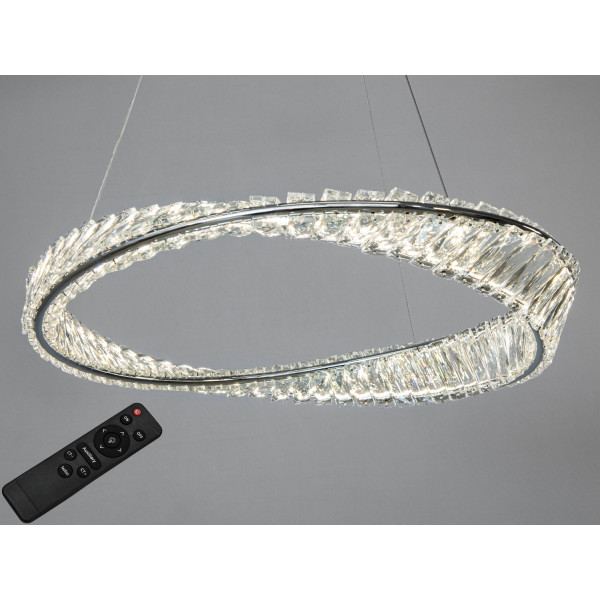 Унікальна підвісна світлодіодна люстра із кришталю, 72 Вт, хром Diasha 548/600CH Унікальна підвісна світлодіодна люстра із кришталю, 72 Вт, хром Diasha 548/600CH