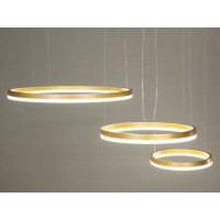 Сучасна світлодіодна люстра кільця для зали, колір чорний, 105W на 20м2 Diasha 1029-600+400+300GD