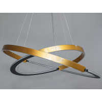 Дизайнерська світлодіодна люстра підвіс з пультом, 160 Вт, золото Diasha D2488-800+600G