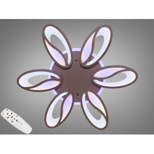 Стельова LED люстра з диммером, підсвічуванням, 105Вт, коричнева Diasha 8090/6CFLED3colordimmer