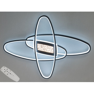 Сучасна стельова світлодіодна люстра з пультом, 80Вт, чорна Diasha 2436BKdimmer