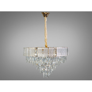 Сучасна підвісна кришталева люстра в вітальню, 11 ламп, хром Diasha 327-600GD