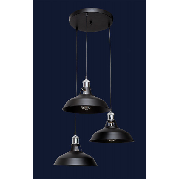 Люстры лофт на три плафона Levistella 7526857F1-3 BK (300)