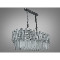 Приваблива підвісна кришталева люстра овальної форми, 12 ламп, хром Diasha 830/800x350CH