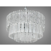 Гармонійна люстра підвіс зі скляними пелюстками, 6 ламп, хром Diasha 303-450CH