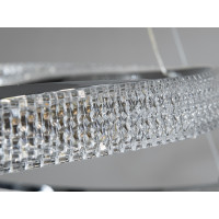 Ефектна підвісна світлодіодна люстра з пультом, 100 Вт, хром Diasha D2486-800+600HR