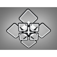 Стельова світлодіодна люстра смарт світильник з пультом, 135W, чорний Diasha H8060/4+4BK