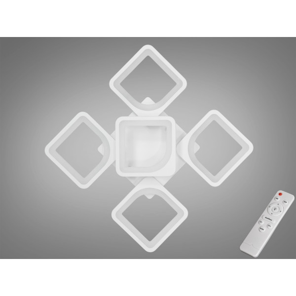 Сучасна стельова світлодіодна люстра в спальню з ІЧ пультом, 50 Вт Diasha S8060/4+1WH