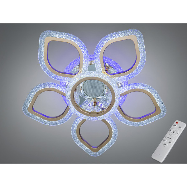 Стельова люстра з диммером, підсвічуванням і MP3, 150W Diasha J619/5+1HR+GMP3LED3colordimmer