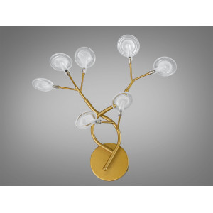 Унікальне бра в спальню "Світлячок", 7 ламп, золото сатин Diasha B887-7CGD