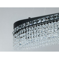 Підвісна кришталева люстра LED чорна 78 Вт овал Diasha P7027/L800x300BK