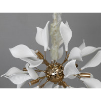 Декоративна підвісна люстра з фарфоровими елементами, 12 ламп, золото Diasha 7172-12PGD