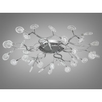 Декоративная люстра в зал 42 лампочкии, хром сатин Diasha X890-42CSL