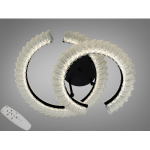 Стельова люстра LED з пультом чорна 80 Вт до 14 м² Diasha 2509/500+400BK