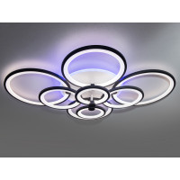 Світлодіодна люстра з пультом, диммером, підсвіткою, 175W, чорна Diasha 8022/8BKLED3colordimmer