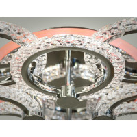 Люстра стельова LED Diasha хром 8 кілець 92Вт Diasha A8180/4+4HRLED3colordimmer